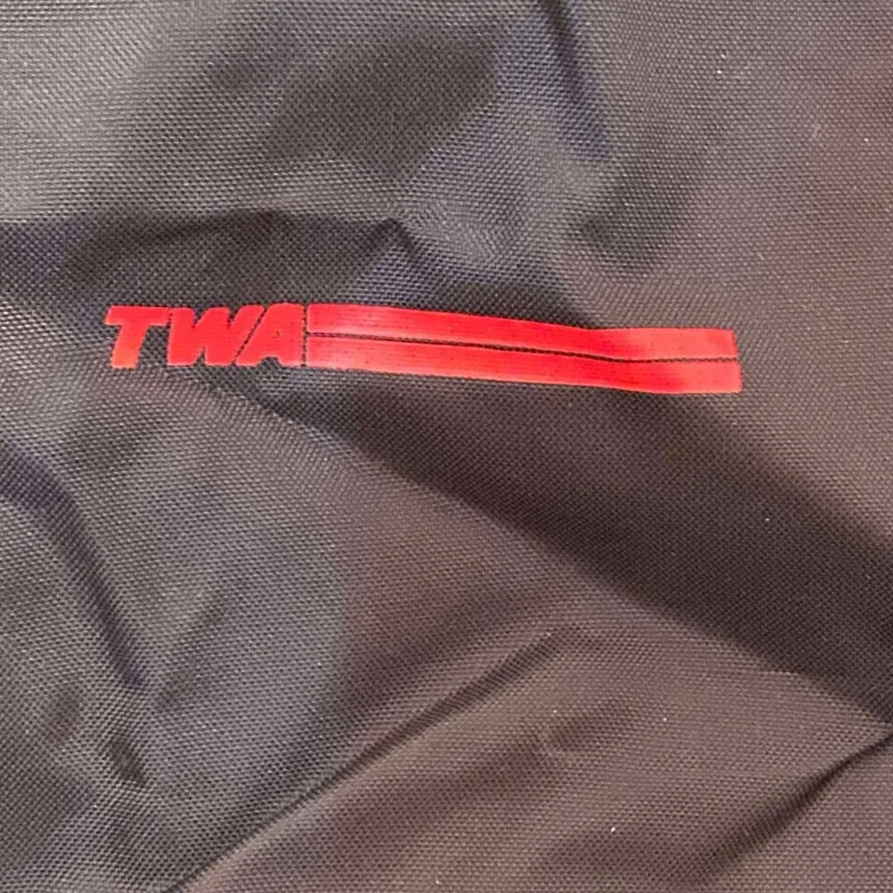TWA Trans World Airlines Black Garment Bag